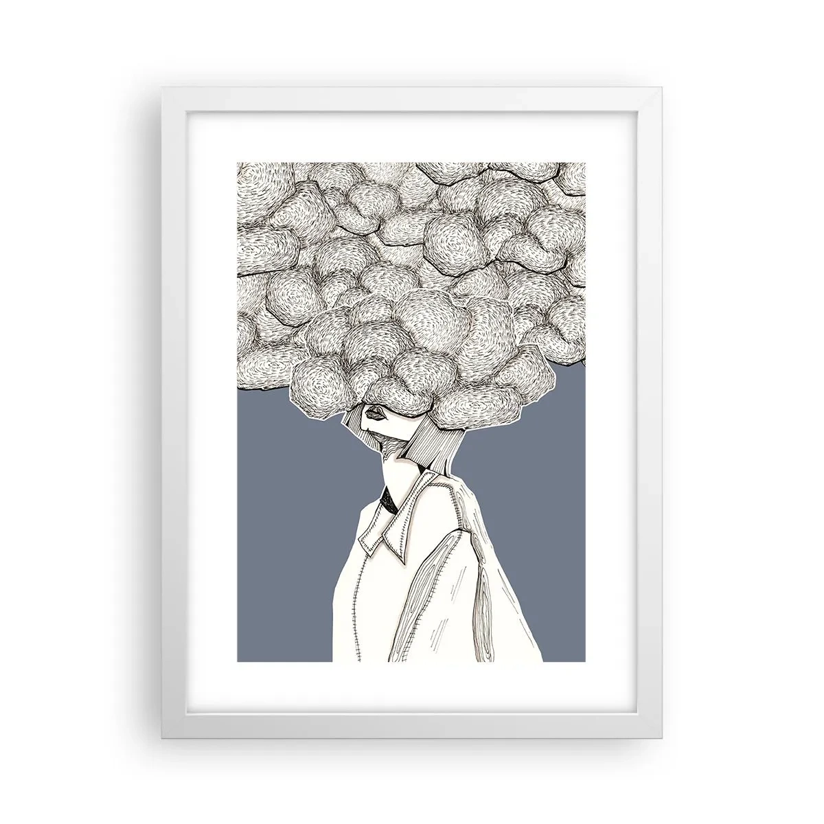 Poszter fekete keretben - Fejjel a fellegekben - 30x40 cm