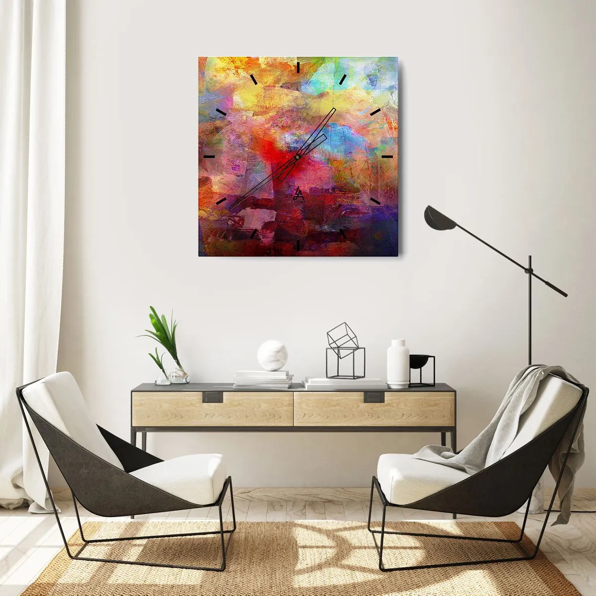 Falióra, Óra - Nézz bele a szivárványba - 40x40 cm