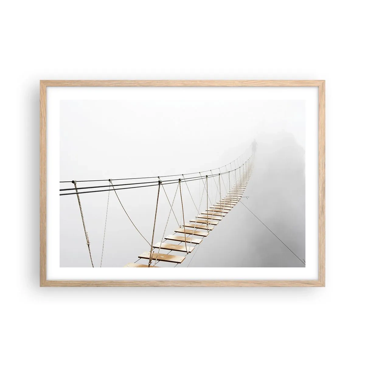 Poszter világos tölgy keretben - Hová vezet? - 70x50 cm