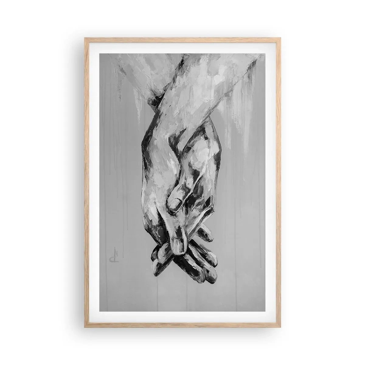 Poszter világos tölgy keretben - Kezdet… - 61x91 cm