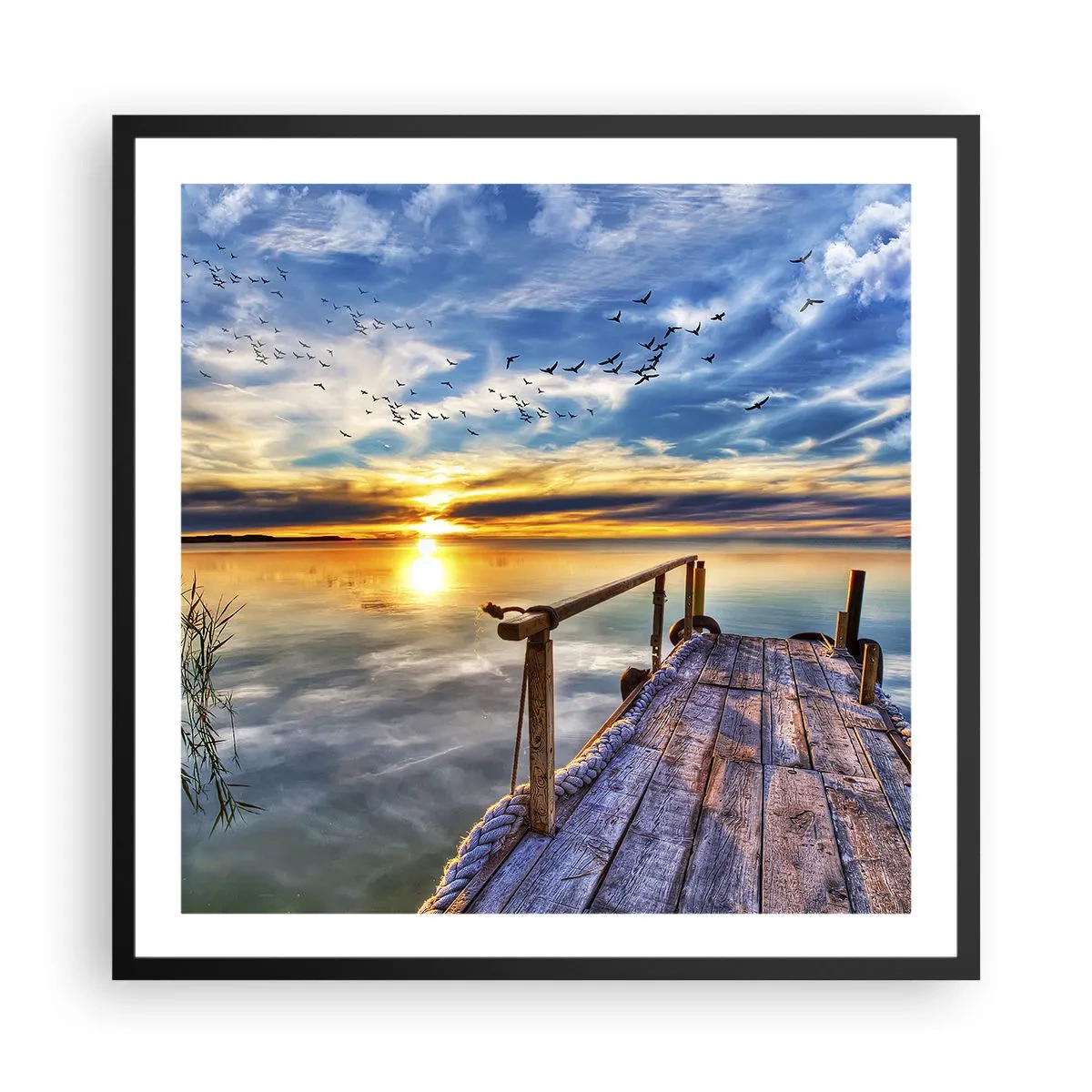 Poszter fehér keretben - Megnyugszik a szél - 60x60 cm