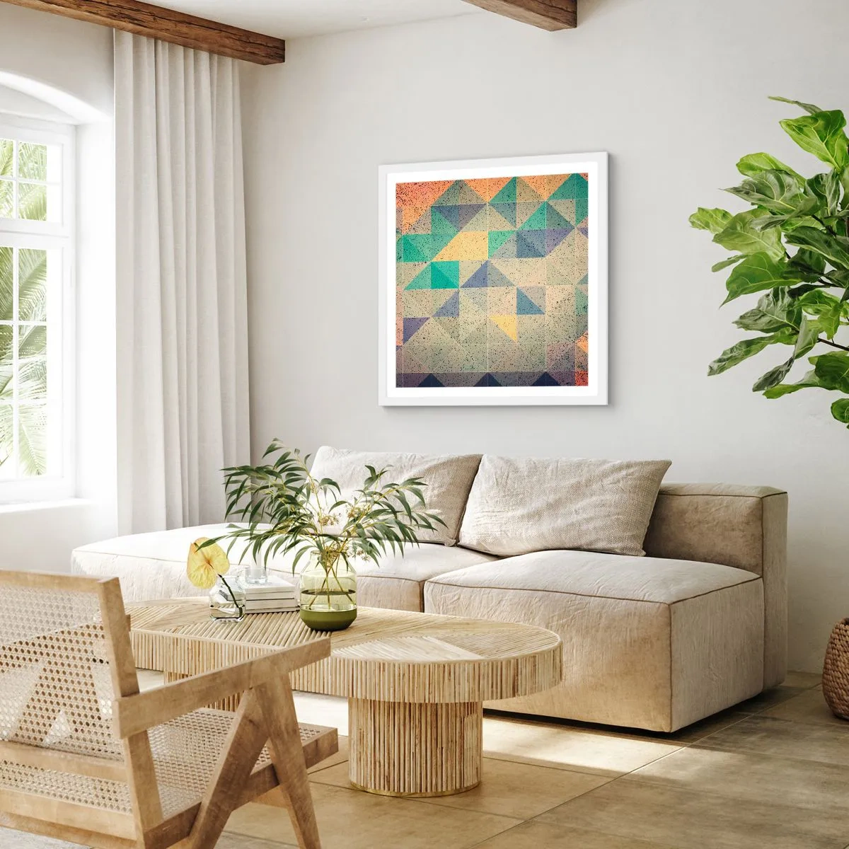 Poszter fekete keretben - A háromszögek köztársasága - 50x50 cm