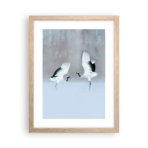 Poszter világos tölgy keretben - Tánc a ködben - 30x40 cm