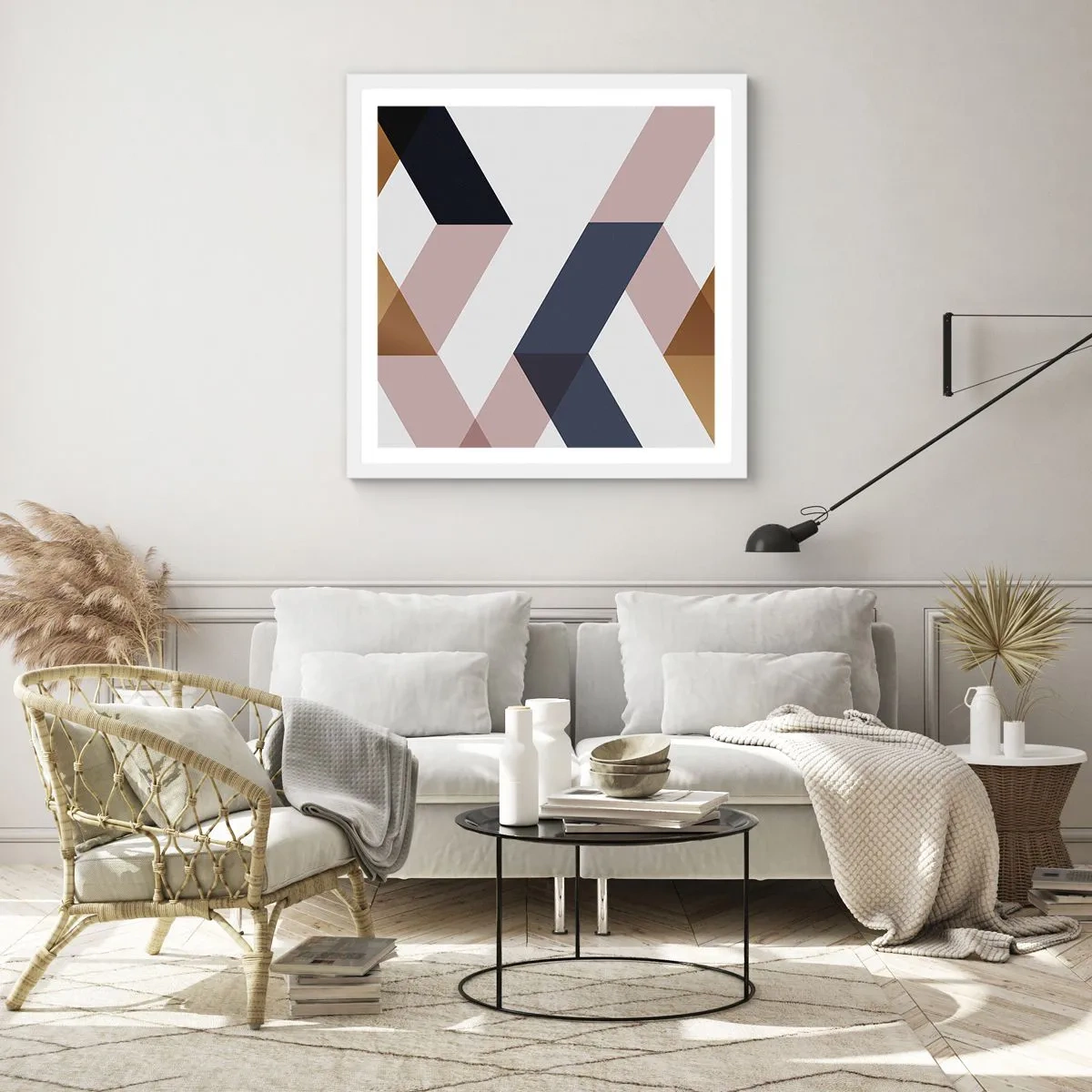 Poszter fekete keretben - Síkok és szögek - 60x60 cm