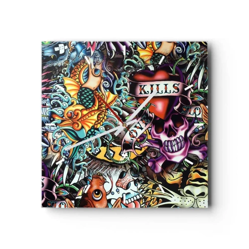 Falióra, Óra - A tetováló művész álma - 30x30 cm