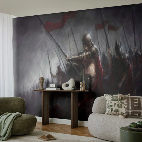 Fotótapéta Premium Sand - Járókelő, mondd el a Spartának... - Knight In Armour, Hadsereg, Absztrakció - 150x105 cm