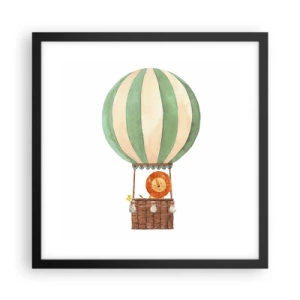 Poszter fehér keretben - Leon utazásai - 40x40 cm