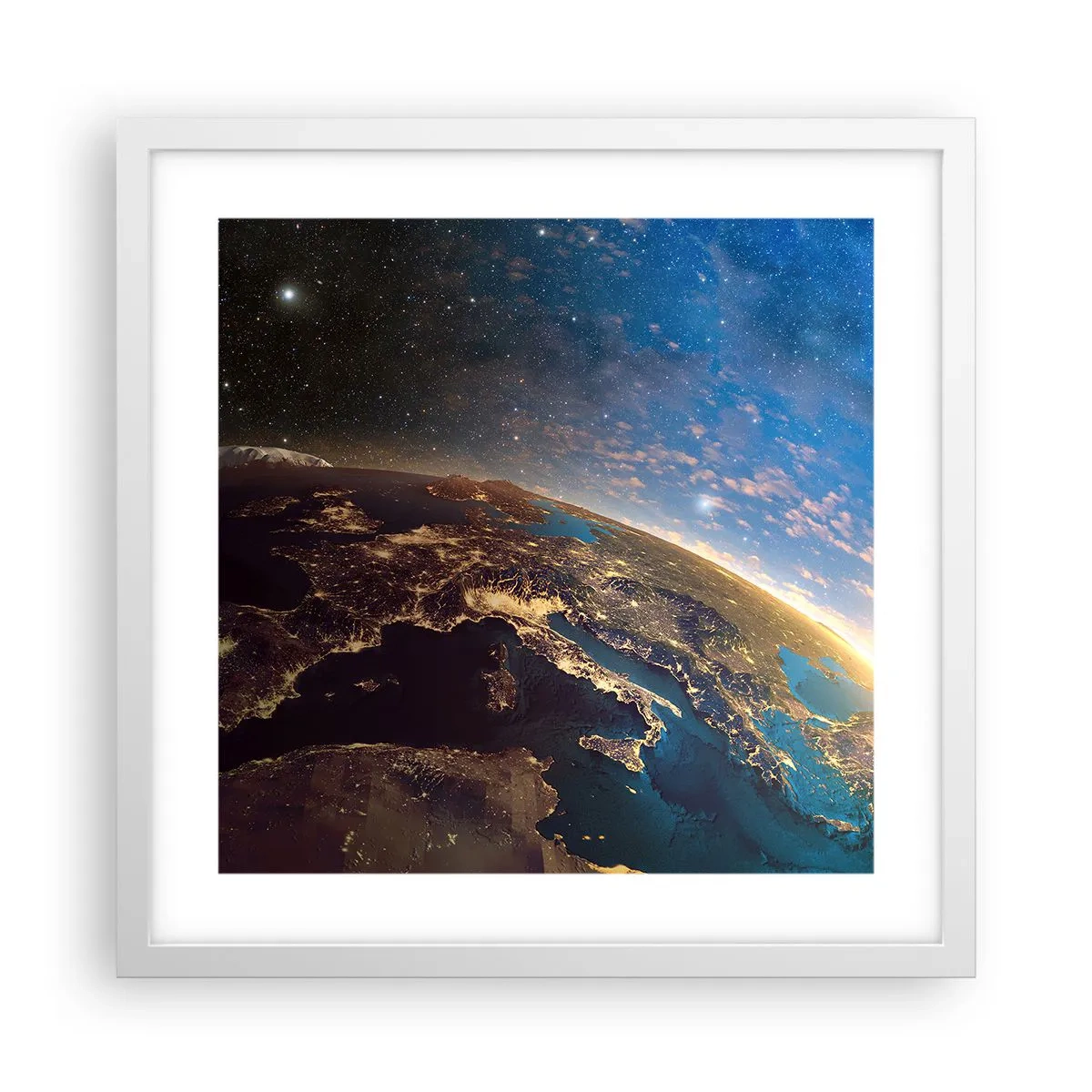 Poszter fekete keretben - Tekintsünk magunkra távolról - 40x40 cm