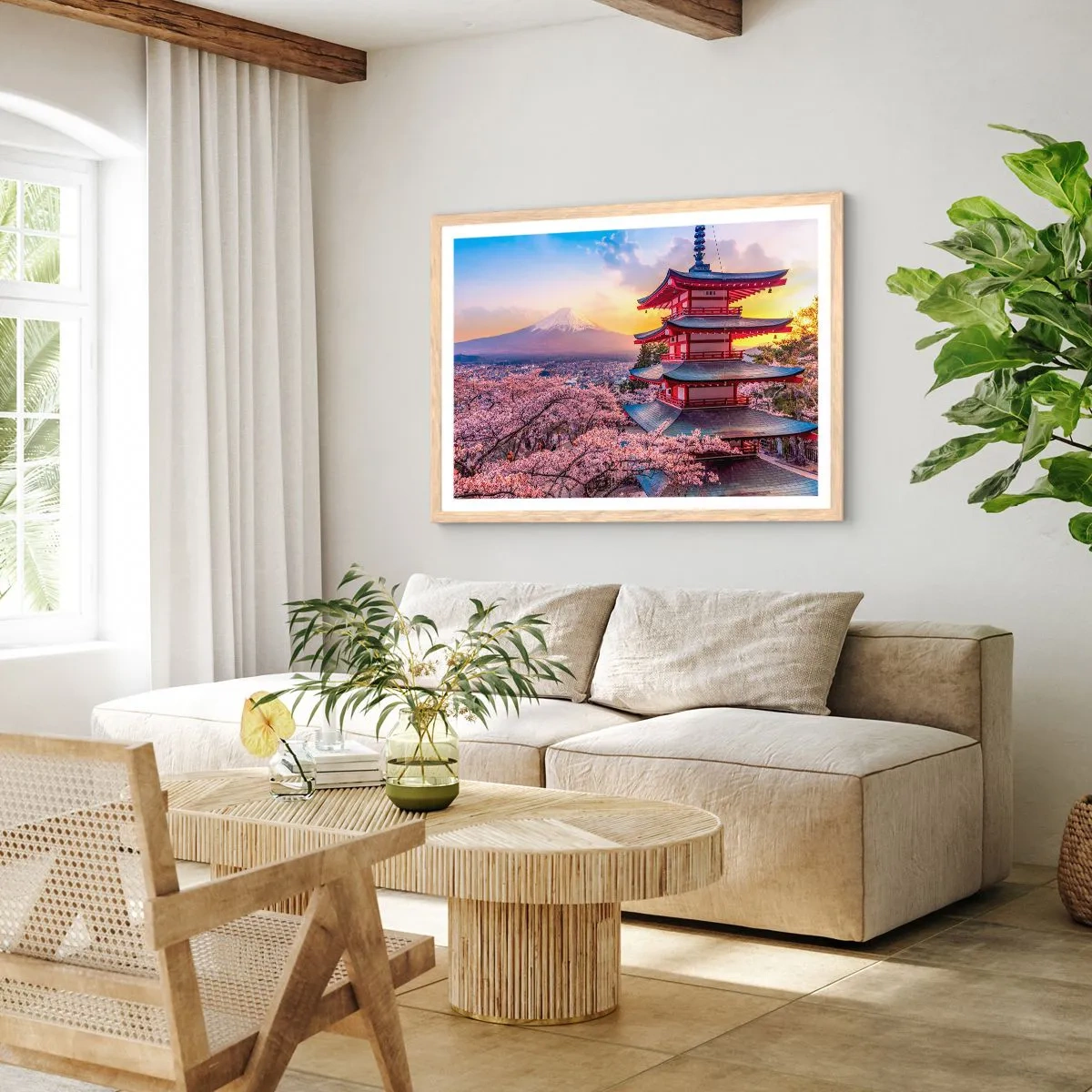 Poszter világos tölgy keretben - A japán lélek lényege - 91x61 cm