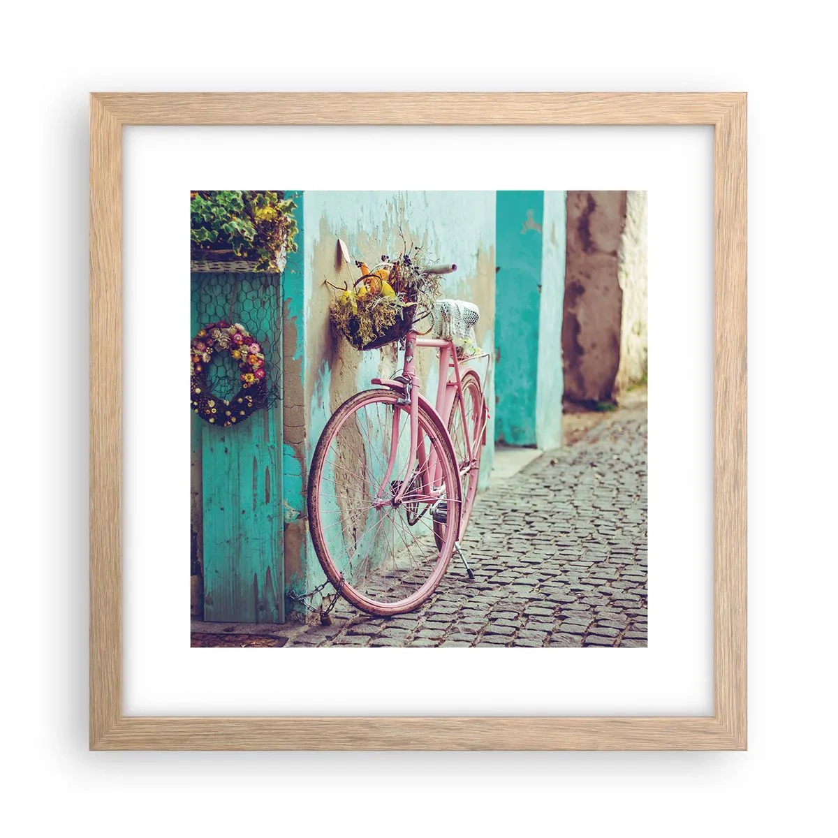 Poszter világos tölgy keretben - Mindjárt visszajövök - 30x30 cm