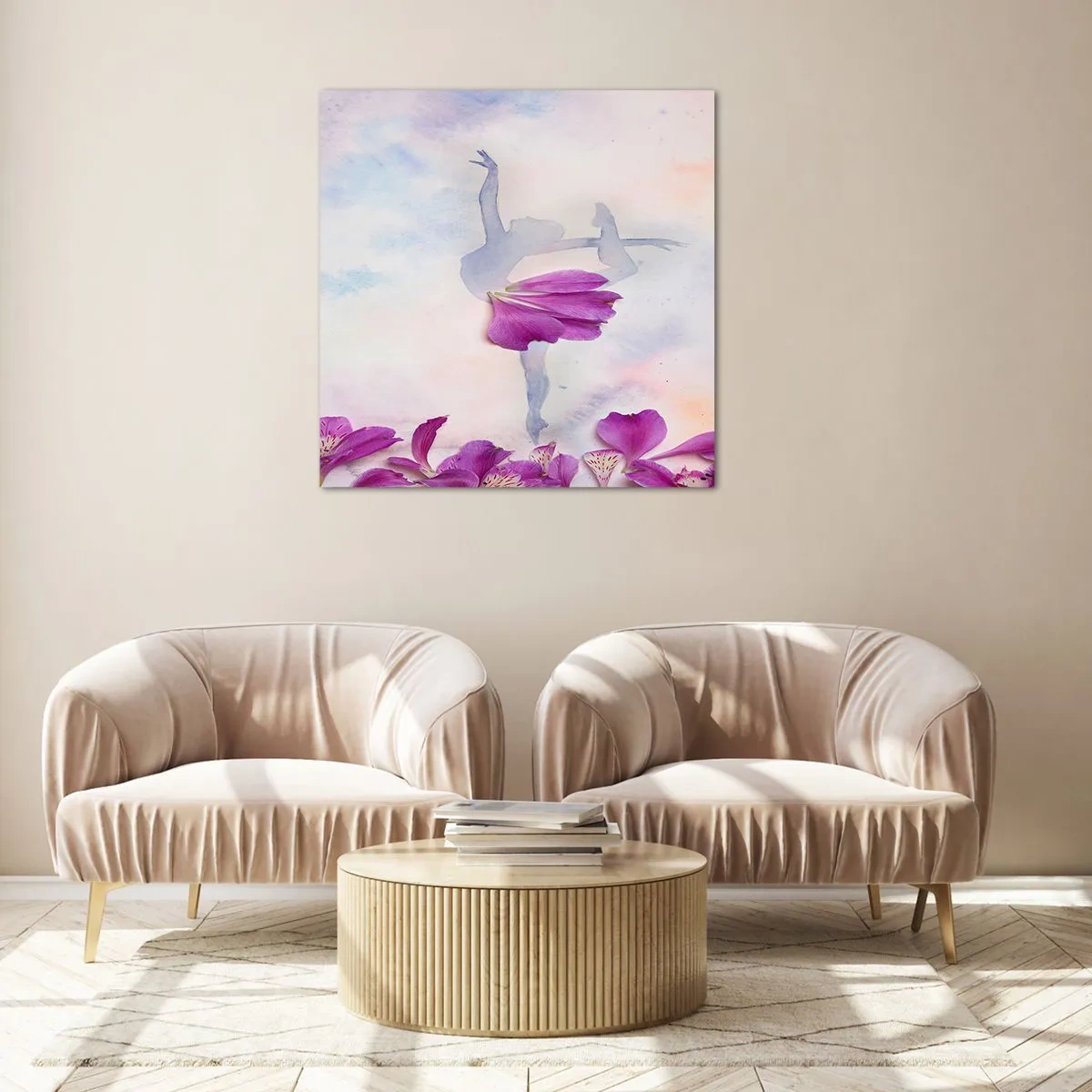 Üveg kép - Gyengéd, mint a virág - 40x40 cm