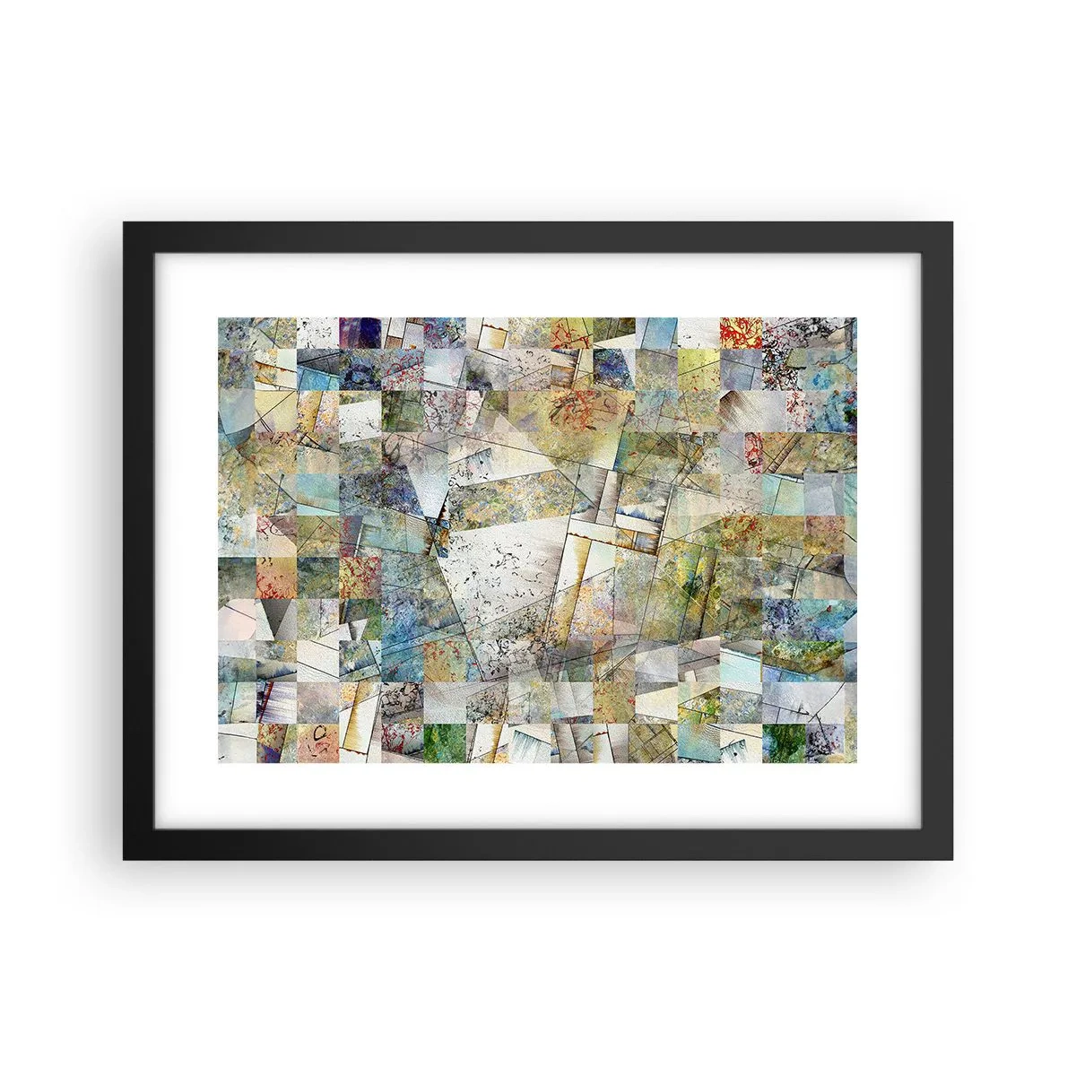 Poszter fehér keretben - Geometrikus átrendeződés - 40x30 cm