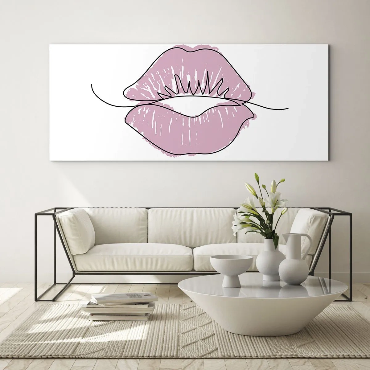 Üveg kép - Készen állsz a csókra? - 100x40 cm