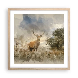 Poszter világos tölgy keretben - Becsület – erő – méltóság - 50x50 cm