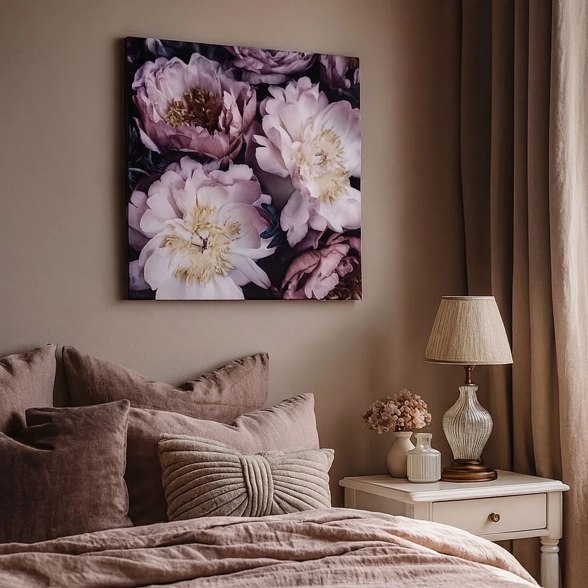 Vászonkép - Régi stílusú csokor - 30x30 cm