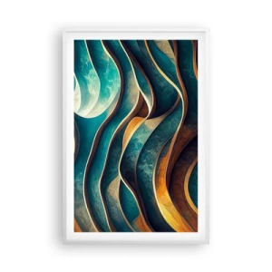 Poszter fekete keretben - Kék kanyarulatok - 61x91 cm