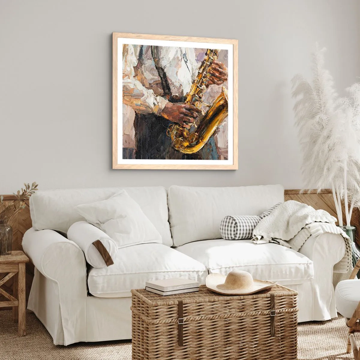 Poszter világos tölgy keretben - Itt az idő egy szólóra - 60x60 cm