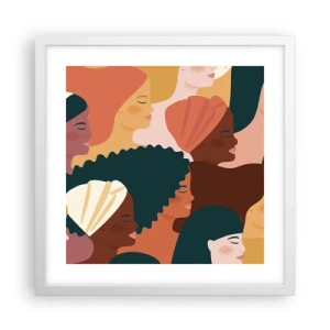 Poszter fekete keretben - Csak a nőiesség - 40x40 cm