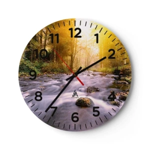 Falióra, Óra - Malachit ezüst és arany keretben - 30x30 cm