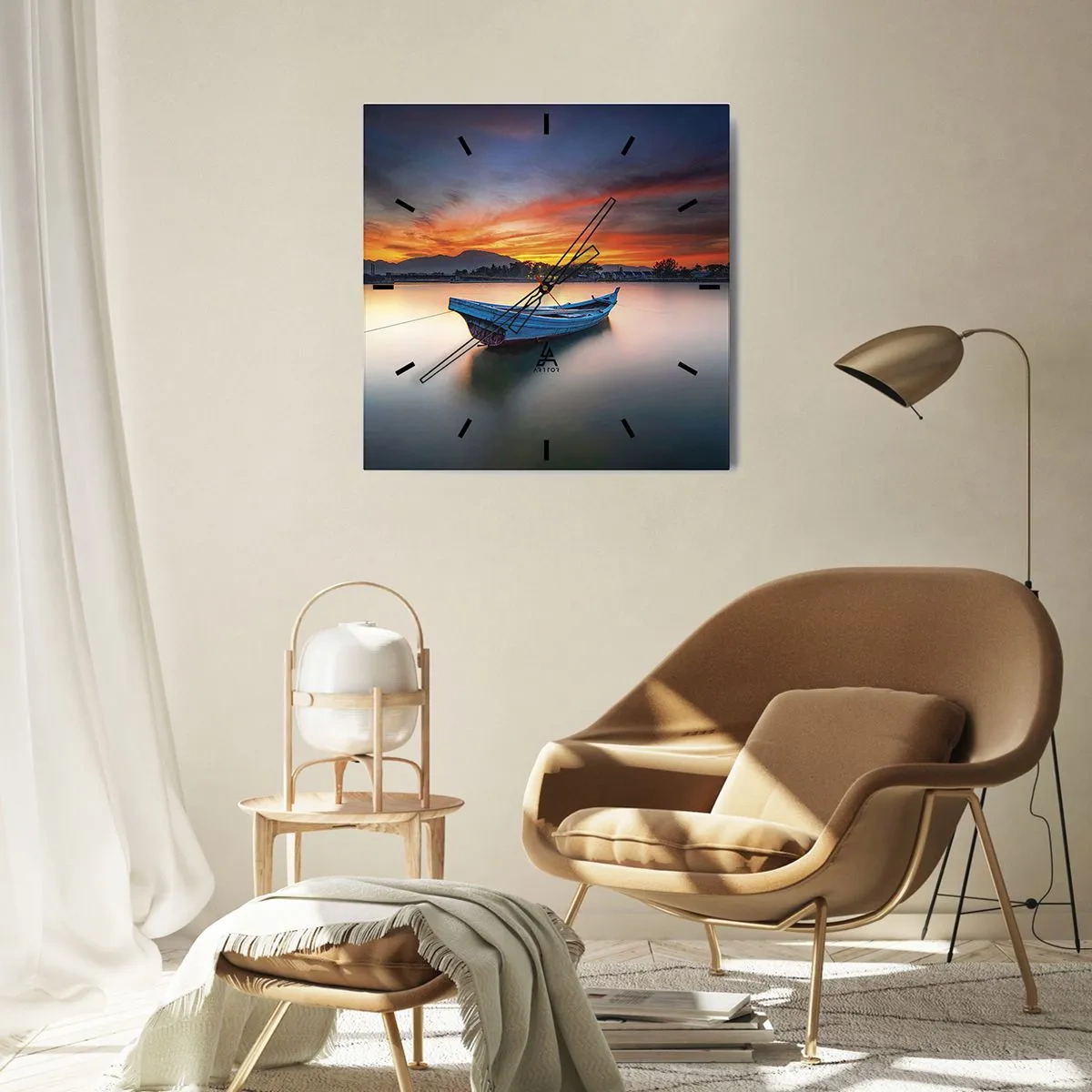 Falióra, Óra - Jó éjszaka jön - 40x40 cm