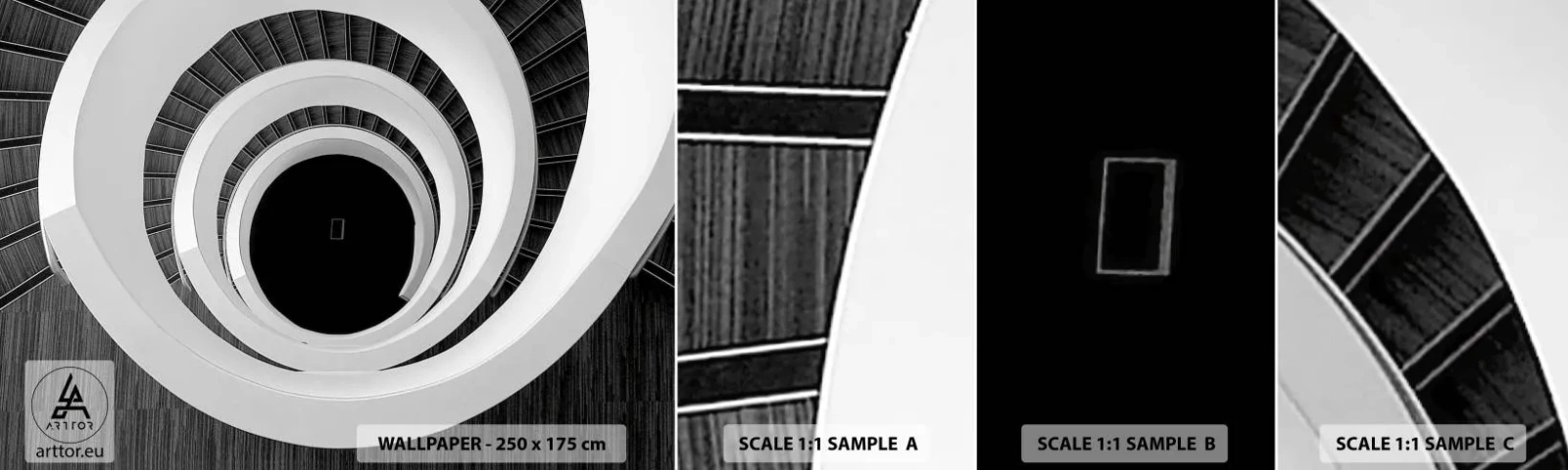 Fotótapéta Minta Standard Eco - Lényegre törő - Darab, Absztrakció, Csigalépcső - 100x30 cm