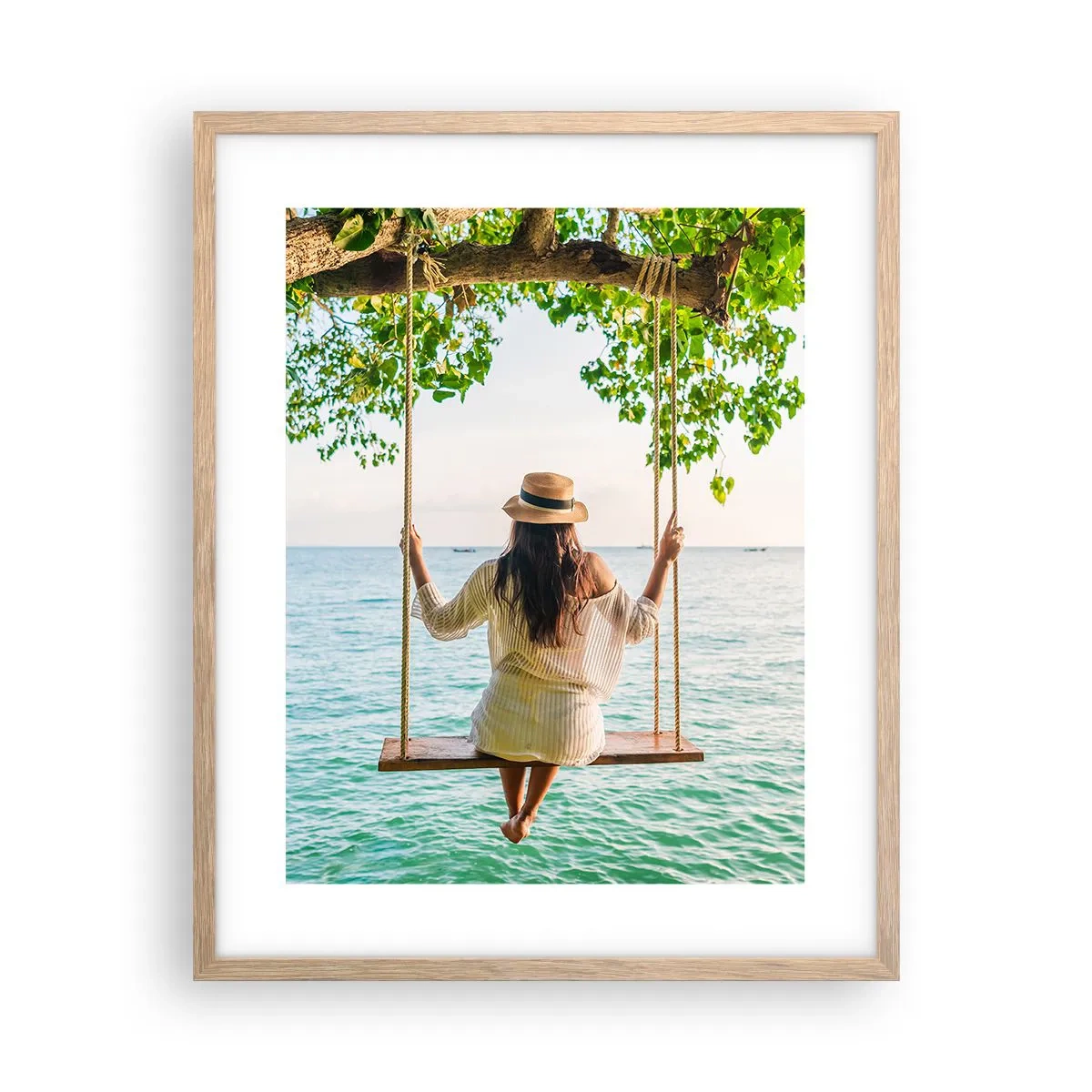 Poszter világos tölgy keretben - Az élet gyönyörű - 40x50 cm