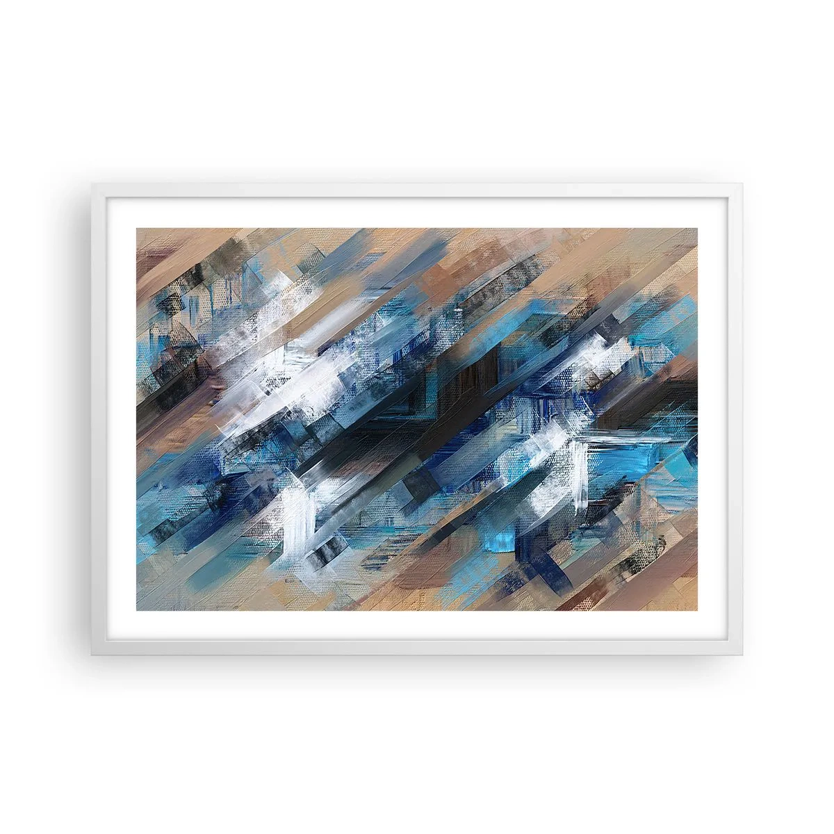 Poszter fekete keretben - Kék ferdén - 70x50 cm