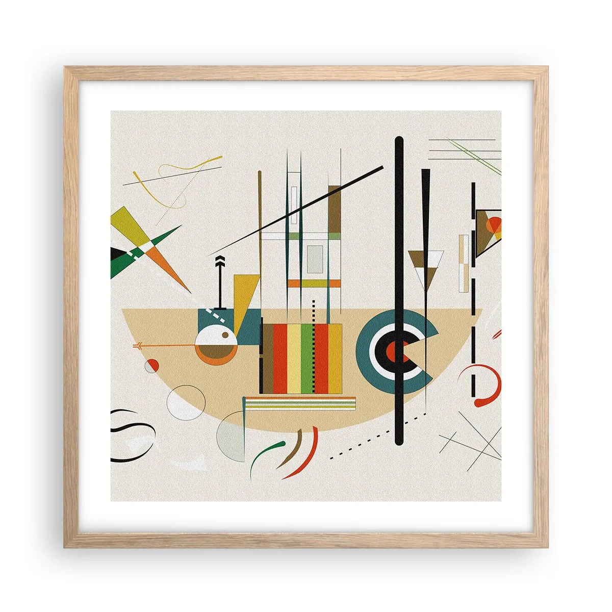 Poszter világos tölgy keretben - És nevet a világ - 50x50 cm