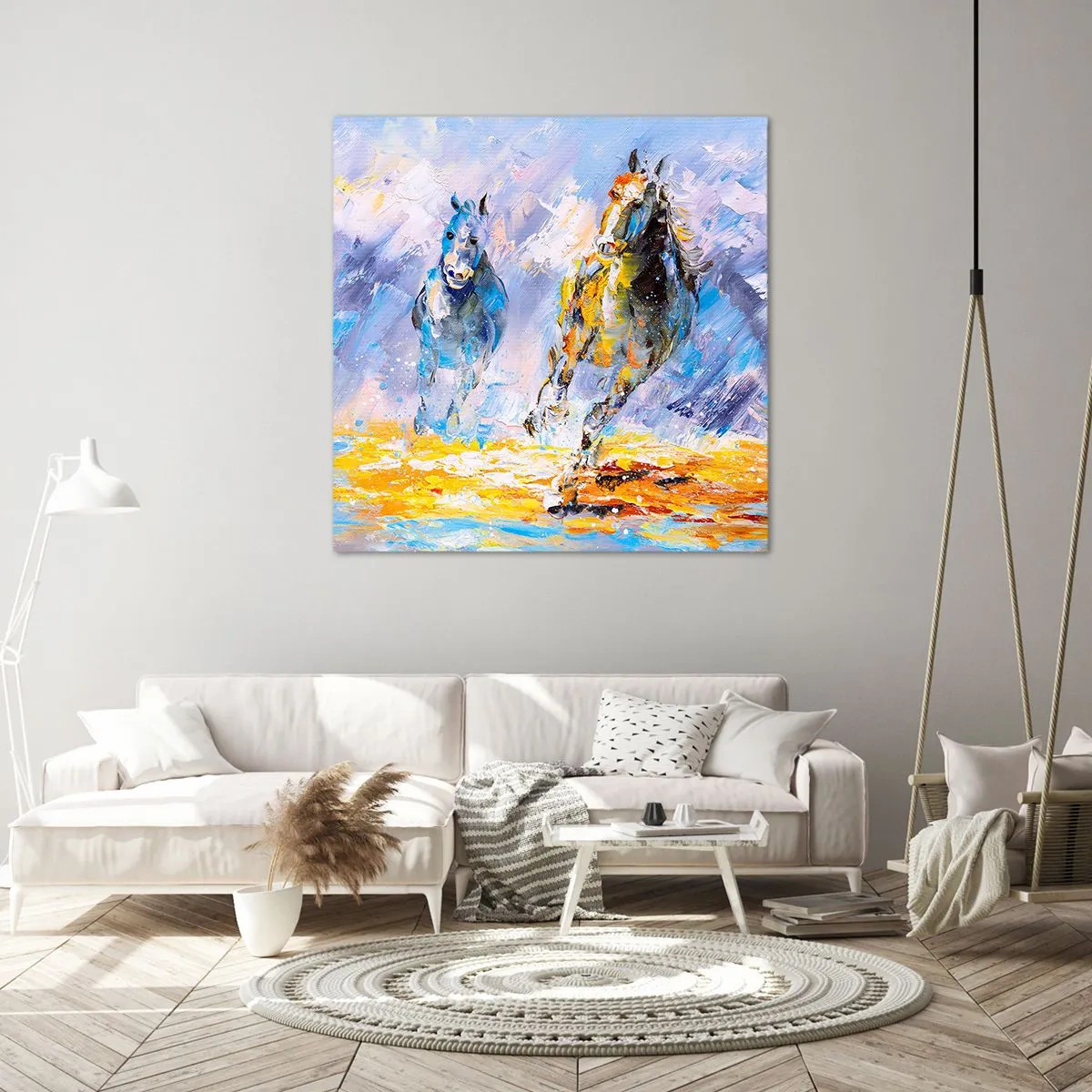 Vászonkép - Átvágtatva a vakító fényen - 50x50 cm