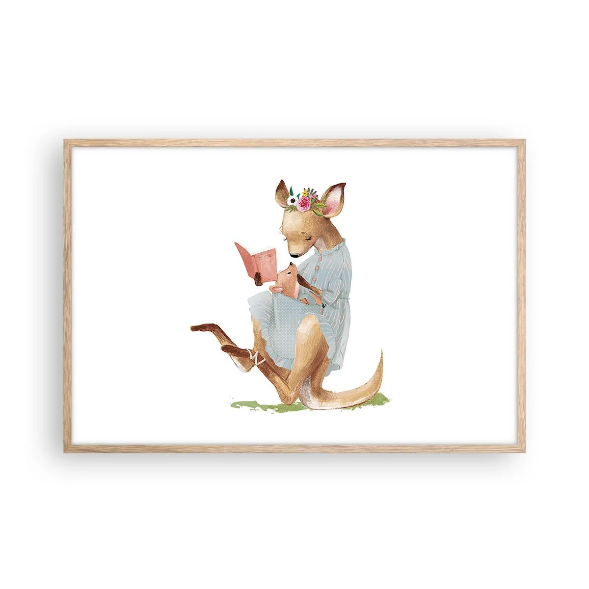 Poszter világos tölgy keretben - Olvass nekem anya - 91x61 cm