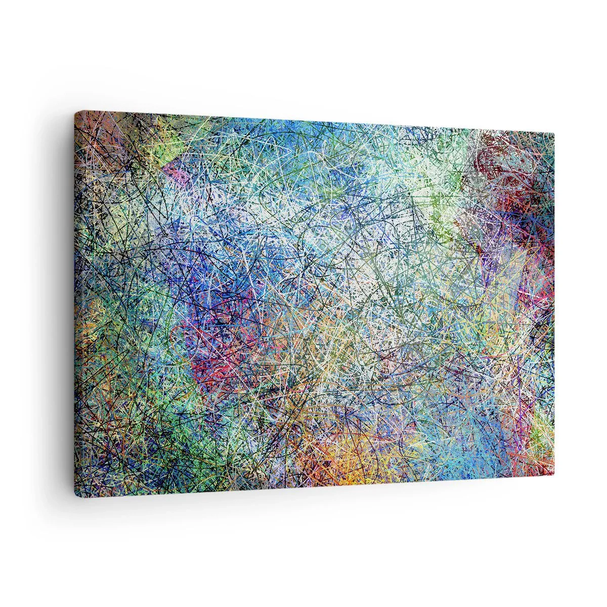 Vászonkép - Absztrakt kompozíció többszínű vonalakkal és textúrákkal - 70x50cm - Ez nem olyan egyszerű - Modern fali dekoráció nappalihoz és hálószobához ARTTOR
