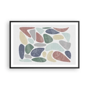 Poszter fehér keretben - Mozaik púderes színekből - 91x61 cm