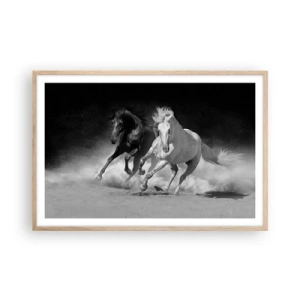 Poszter világos tölgy keretben - A szabadság vágtája - 91x61 cm