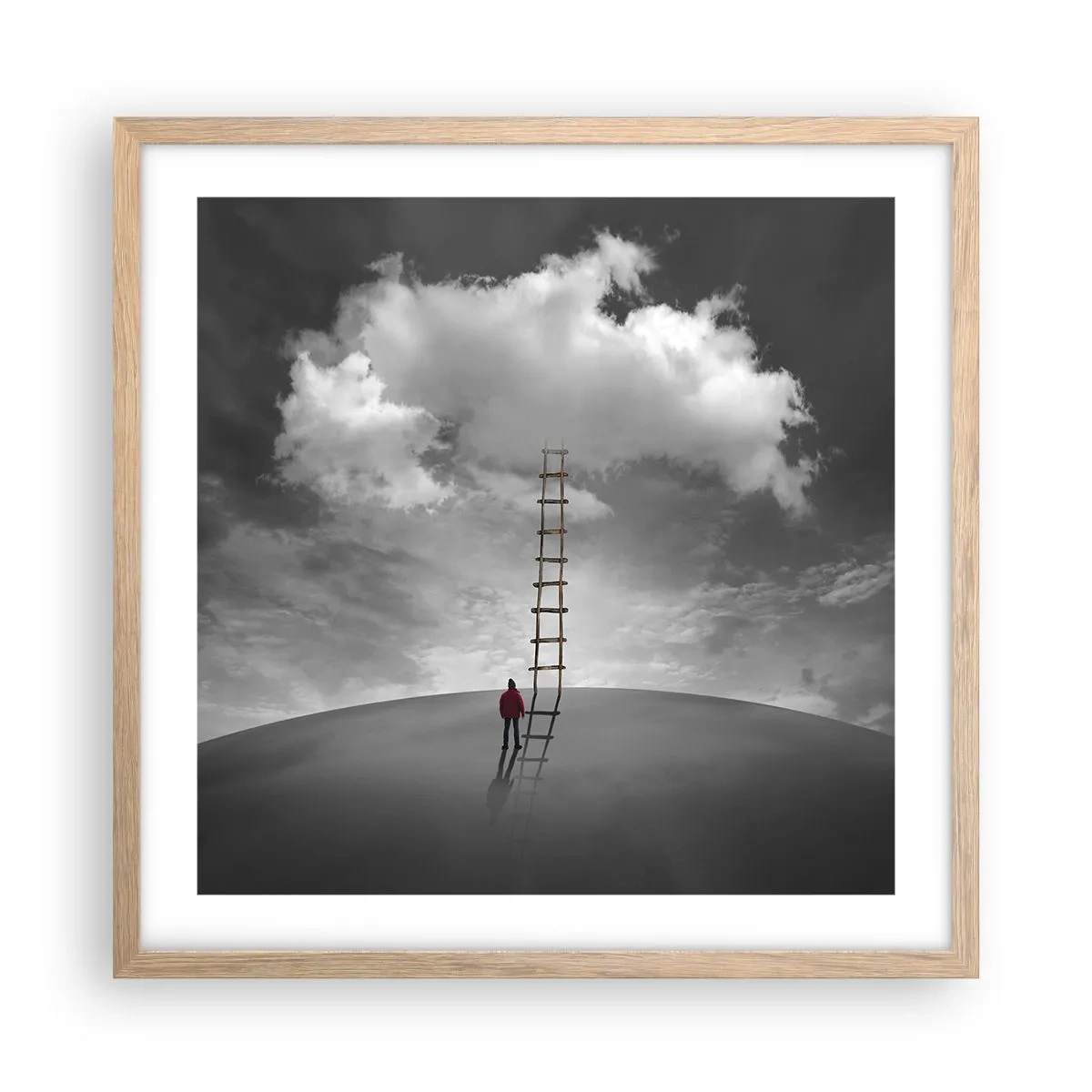 Poszter világos tölgy keretben - Minden lehetséges - 50x50 cm