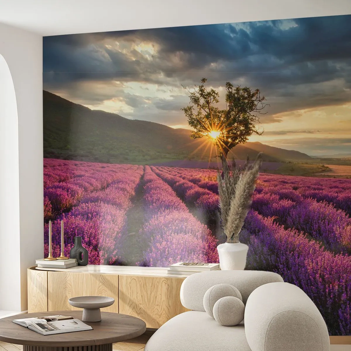 Fotótapéta Standard Eco - Lila színű illat - Tájkép, Levendula, Provence - 400x280 cm