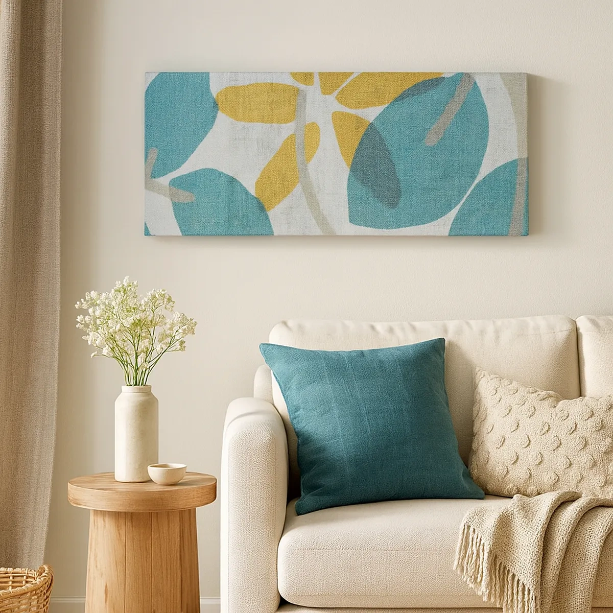 Vászonkép - Azúrkék levelek között - 30x30 cm