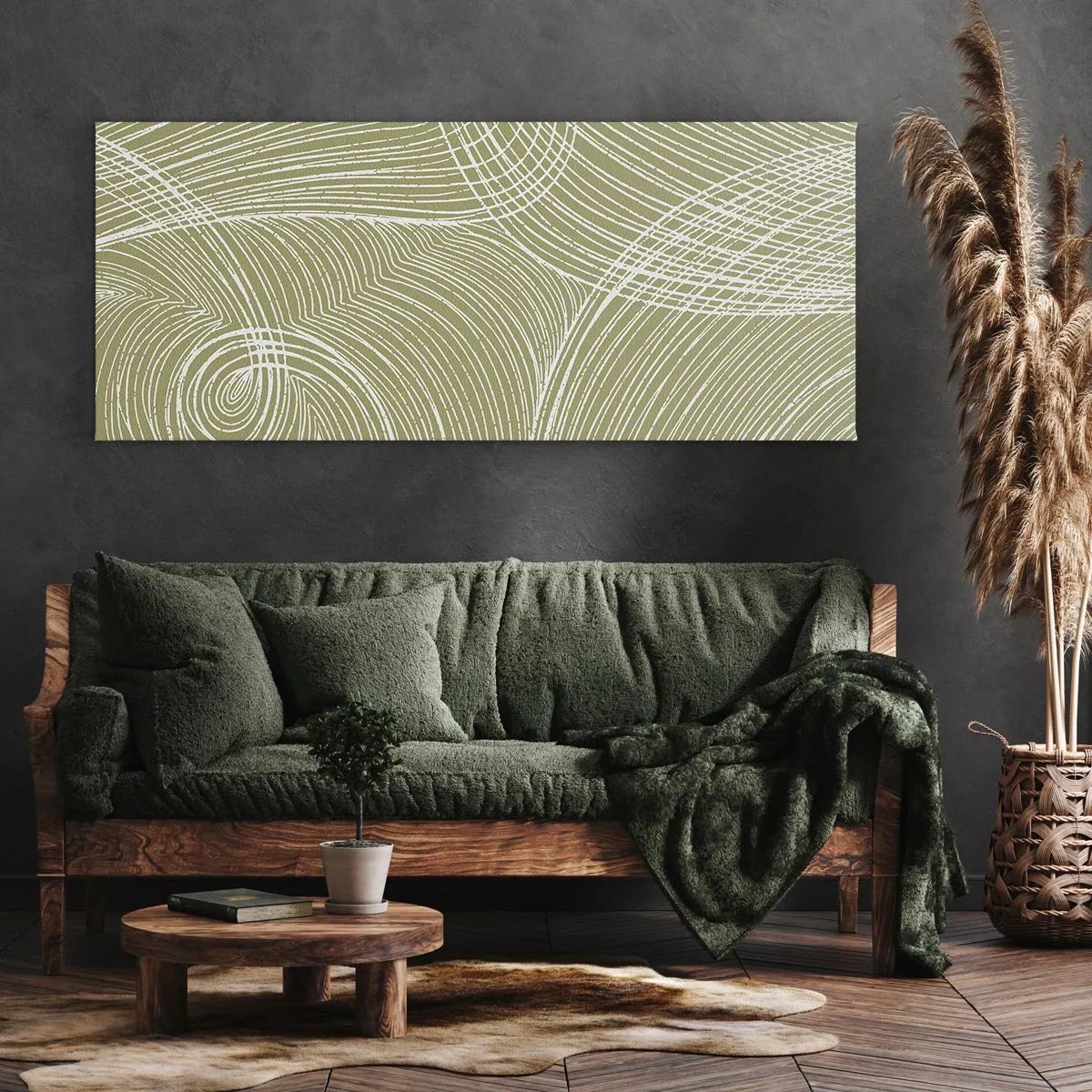 Vászonkép - Bonyolult absztrakció fehérben - 100x40 cm