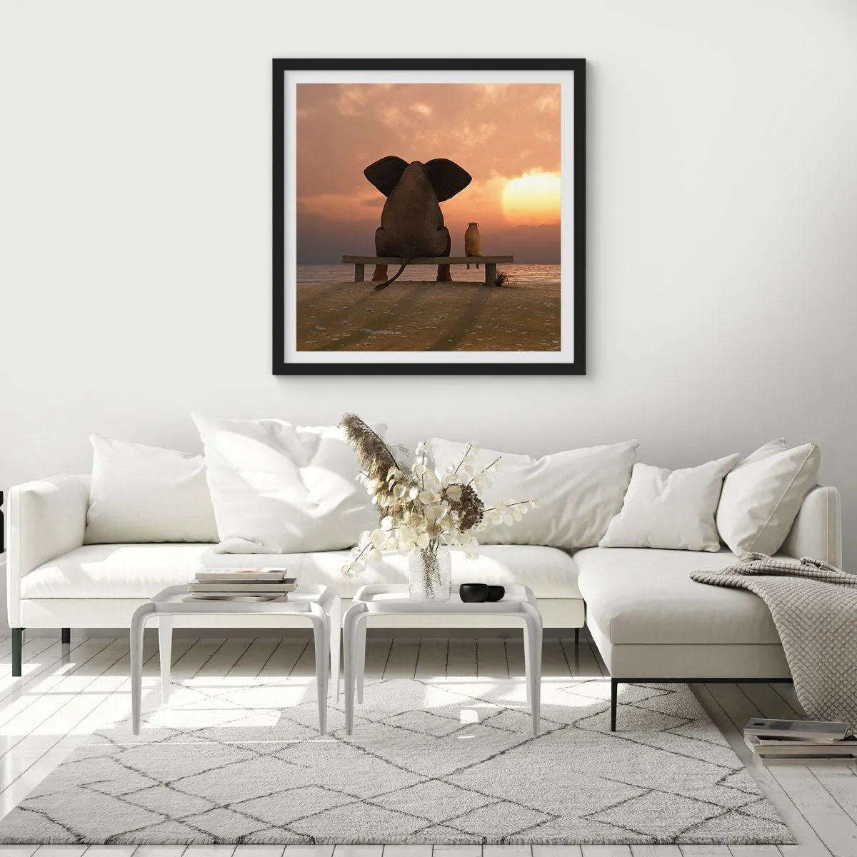 Poszter fehér keretben - Jó együtt hallgatni - 40x40 cm