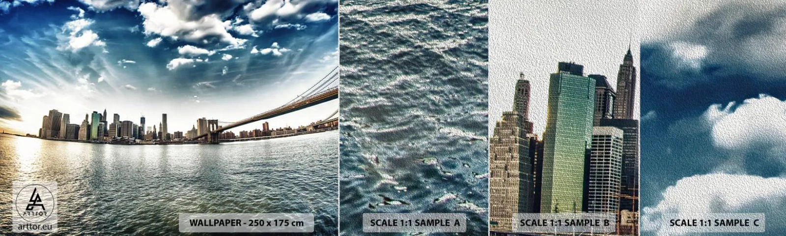 Fotótapéta Minta Premium Sand - Az üvegsziget - Város, New York, Építészet - 100x30 cm