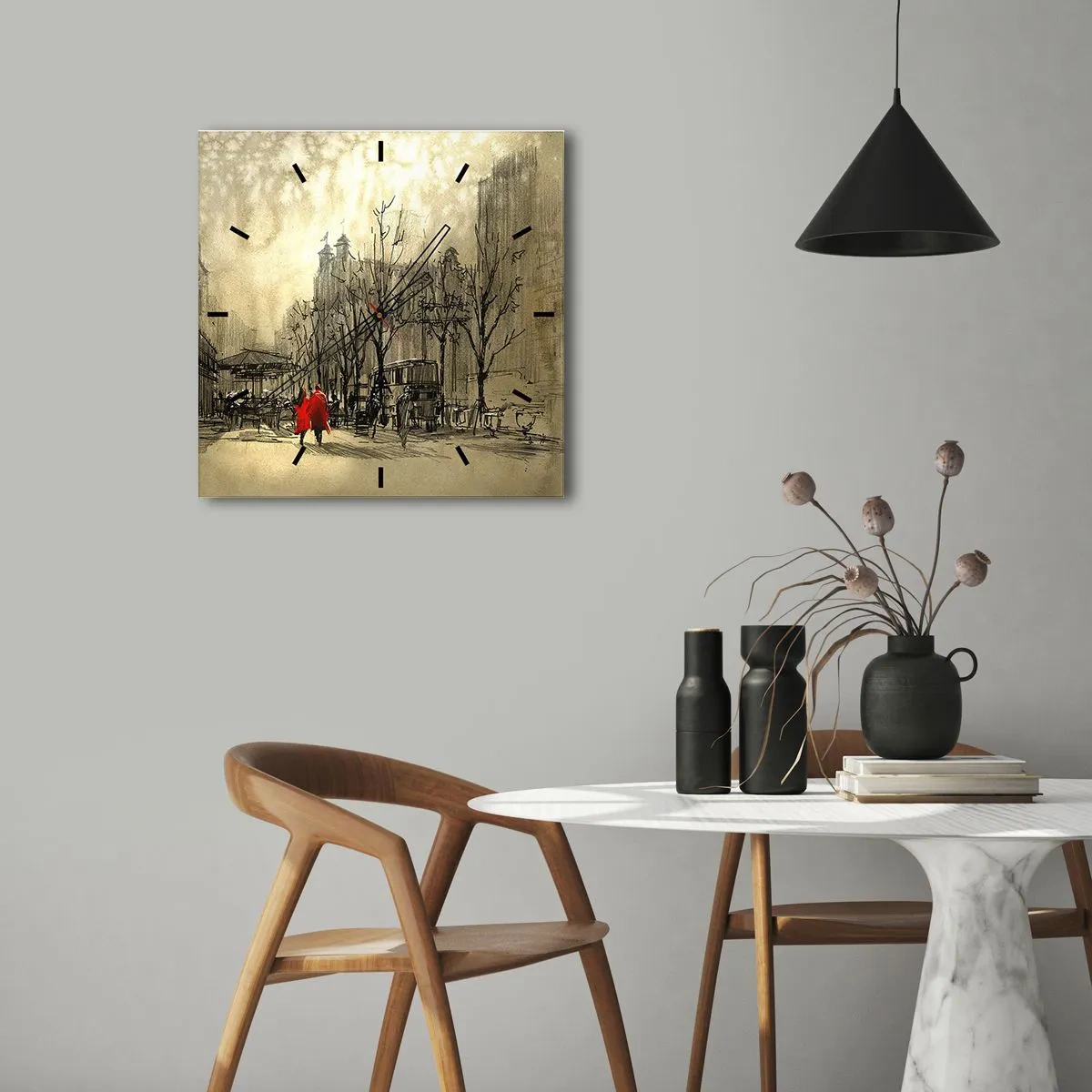 Falióra, Óra - Egy randevú a londoni ködben - 30x30 cm