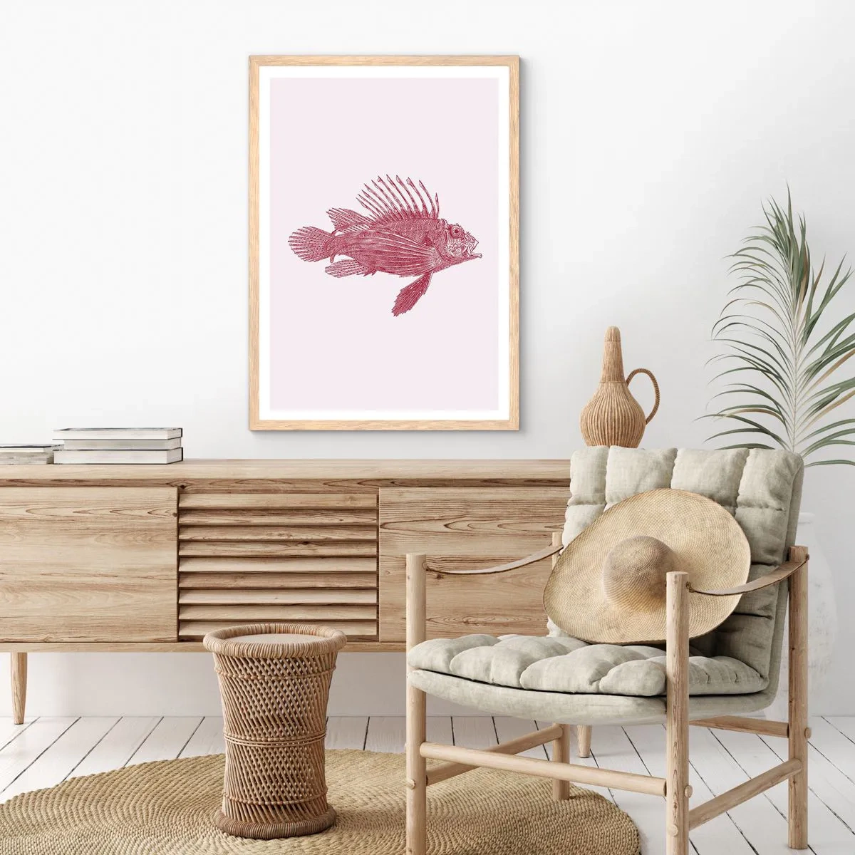 Poszter világos tölgy keretben - Egzotikus vizek lakója - 61x91 cm