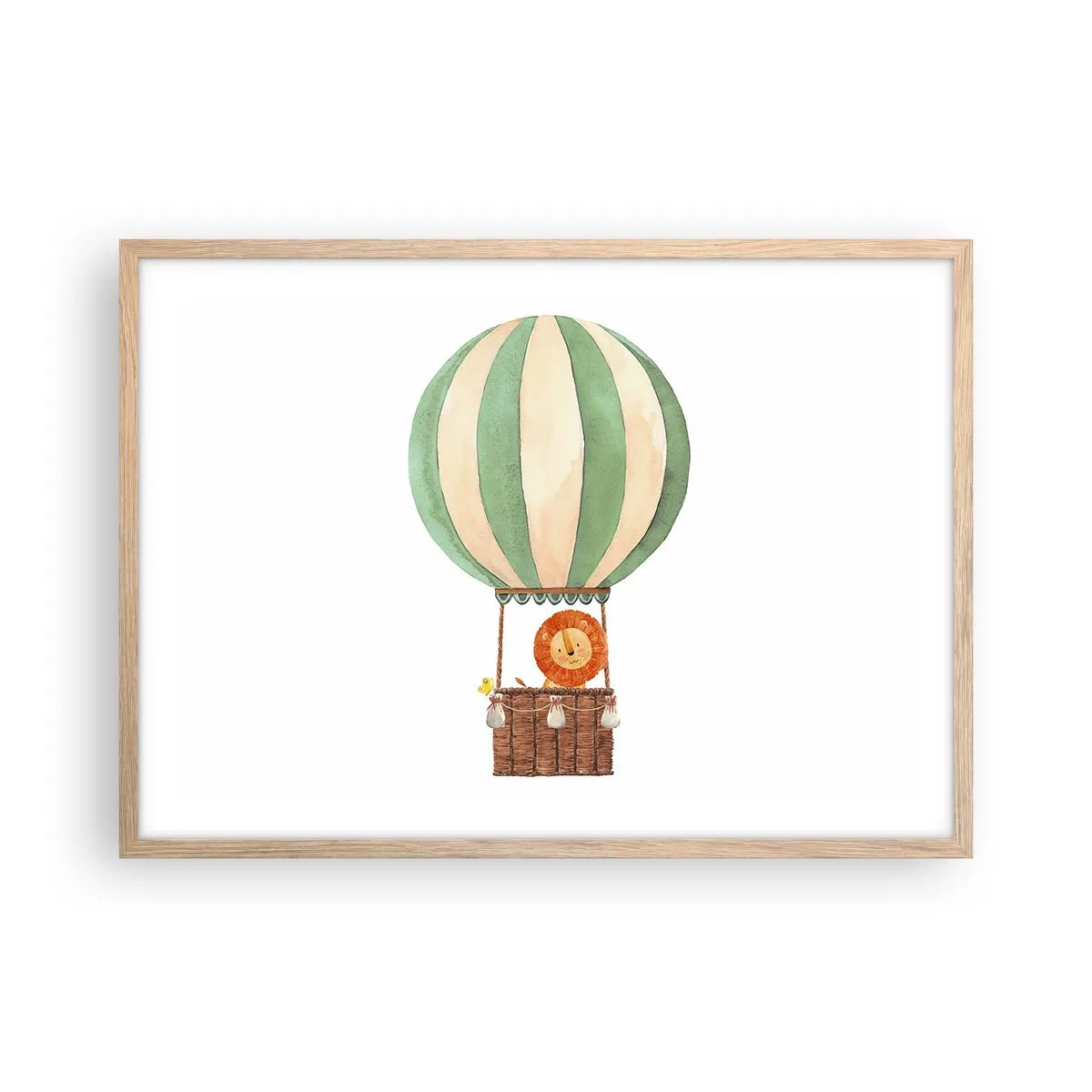 Poszter világos tölgy keretben - Leon utazásai - 70x50 cm