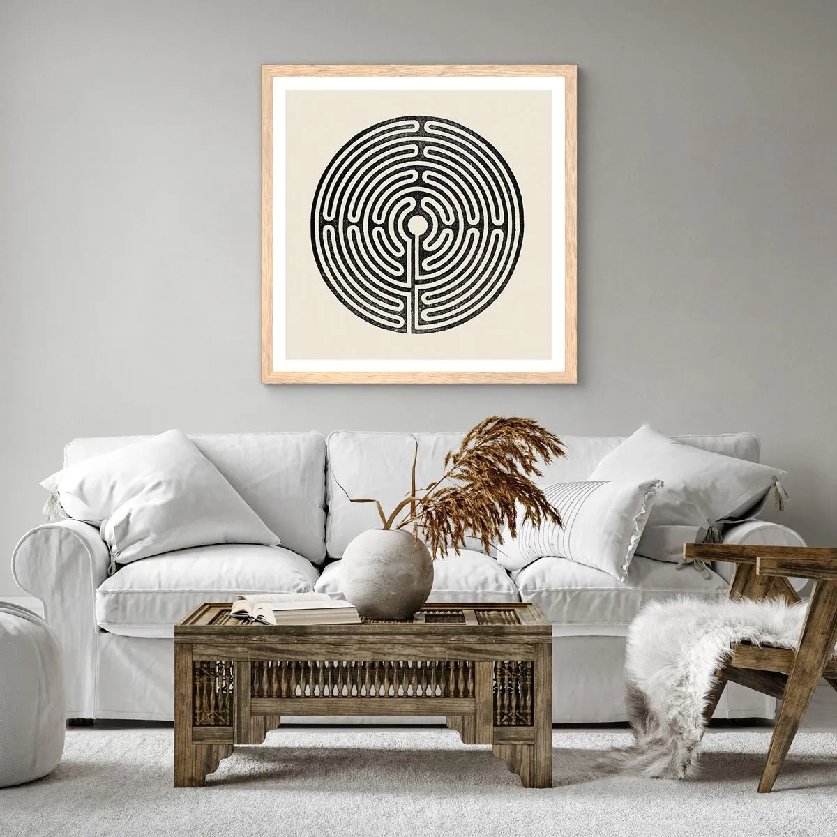 Poszter világos tölgy keretben - Titokzatos rend - 30x30 cm