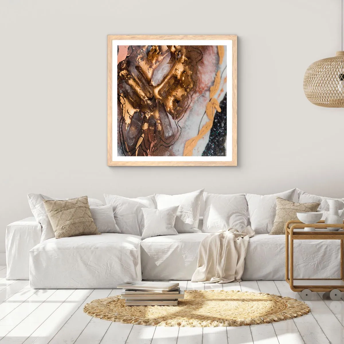 Poszter világos tölgy keretben - A föld eleme - 50x50 cm