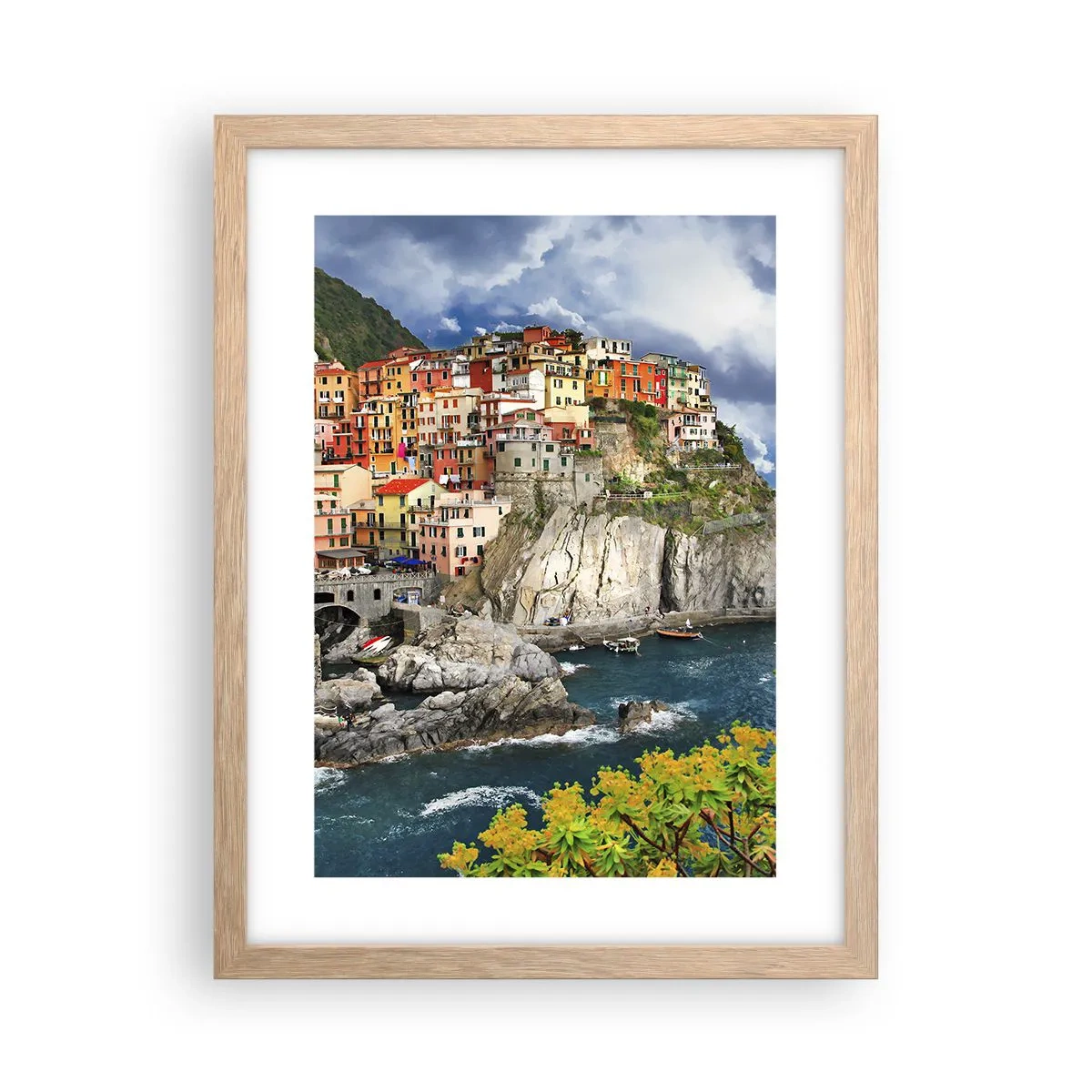 Poszter világos tölgy keretben - Egy csoport a sziklákra simulva - 30x40 cm