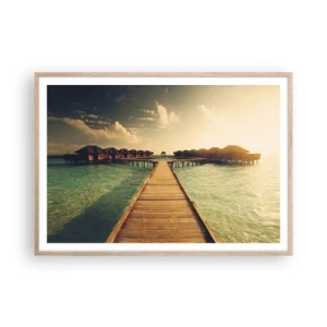 Poszter világos tölgy keretben - Tiszteletteljes meghívás - 100x70 cm