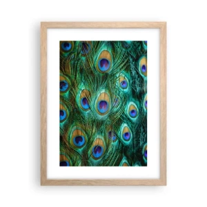 Poszter világos tölgy keretben - Pávaszemű pillantás - 30x40 cm