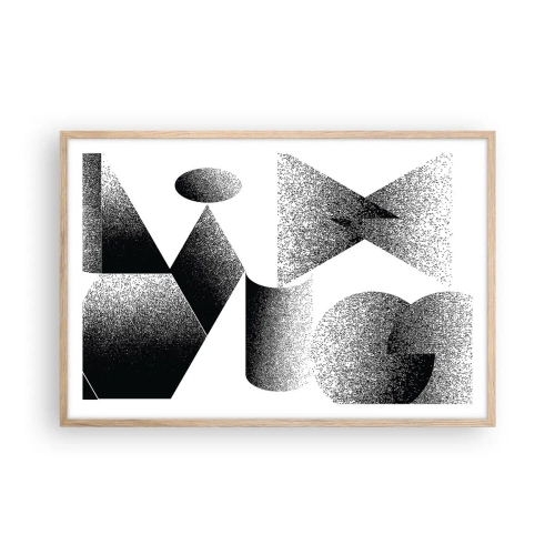 Poszter világos tölgy keretben - Szögek és oválisok - 91x61 cm