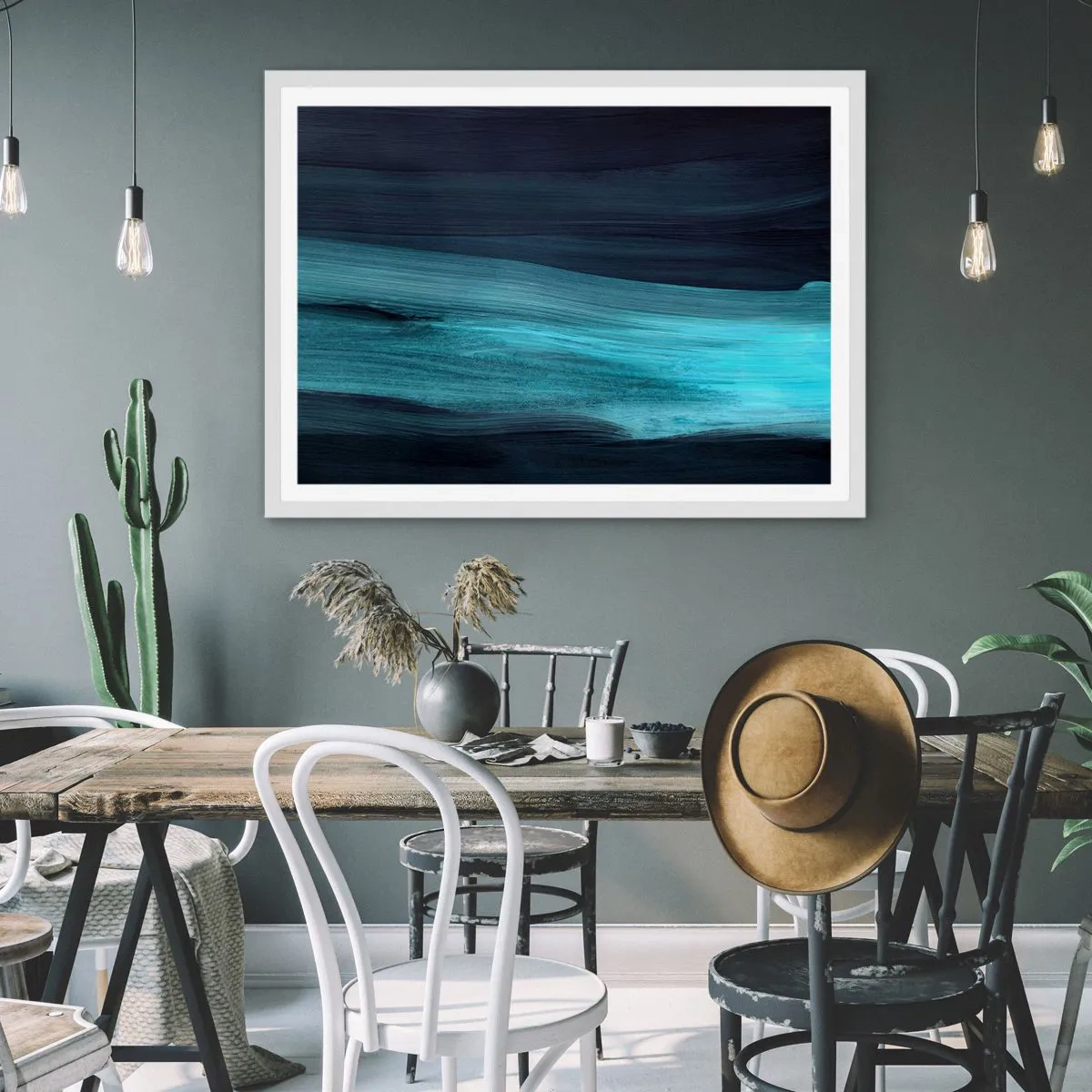 Poszter fekete keretben - Ússz az árral - 70x50 cm