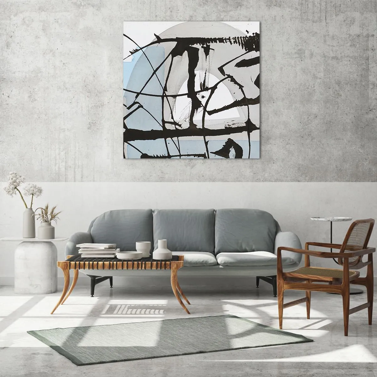 Üveg kép - Mindennek ellenére kék - 70x70 cm